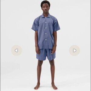TEKLA - Cotton Poplin Pyjamas Short Sleeve Shirt